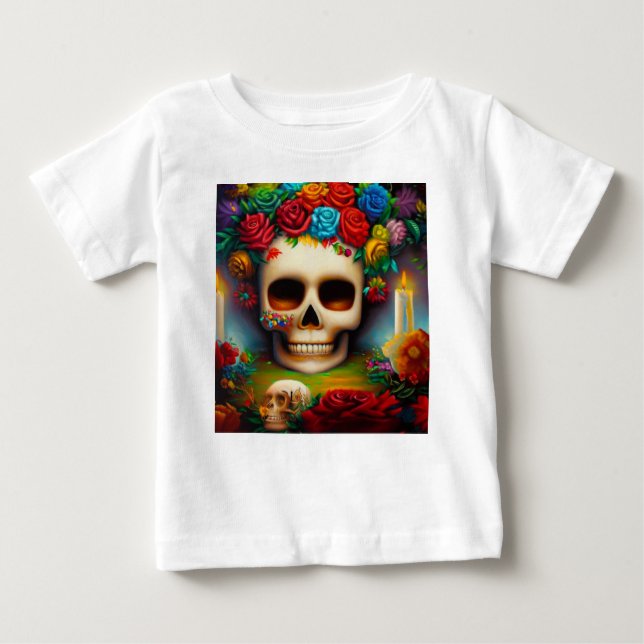 Camiseta De Bebé Día de los Muertos de Ofendra 7 (Anverso)