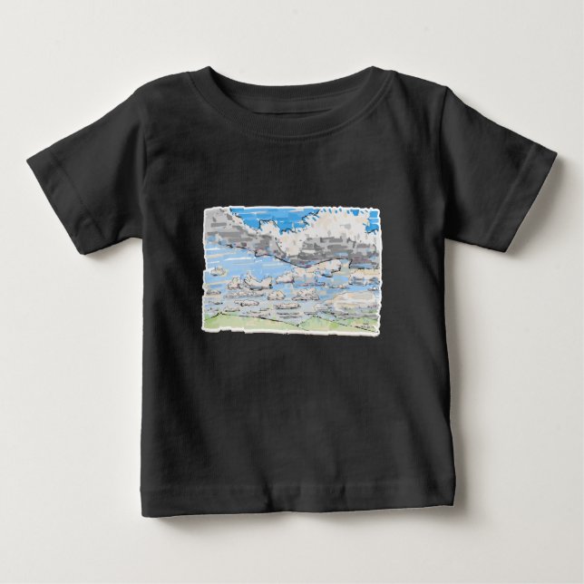 Camiseta De Bebé Día de nubes (Anverso)