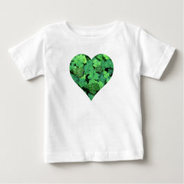 Camiseta De Bebé Día de San Patentes, shamrock verde, corazones irl