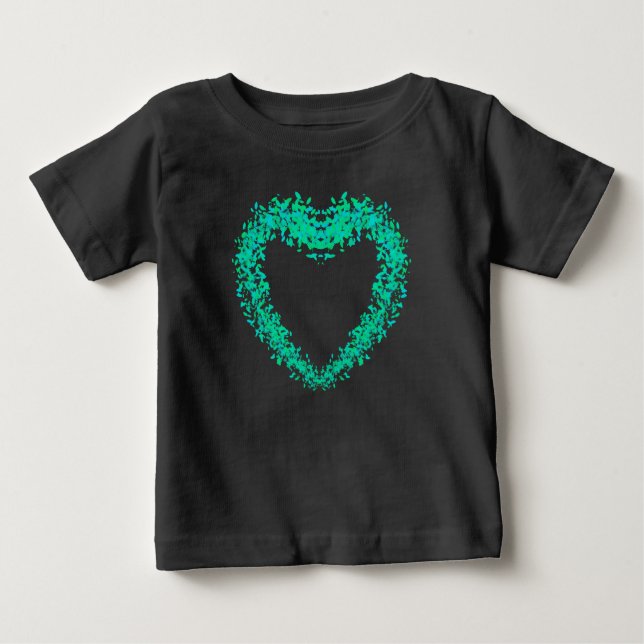 Camiseta De Bebé Día de San Patentes, trébol abstracto de corazones (Anverso)