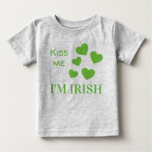Camiseta De Bebé Día de San Patricio Adorable Bésame Soy Irlandés