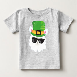 Camiseta De Bebé Día de San Patricio, Alpaca, Llama, Gorra Leprecha