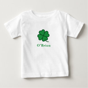 Camiseta De Bebé Día de San Patricio   Diseño de Trébol con Nombre 