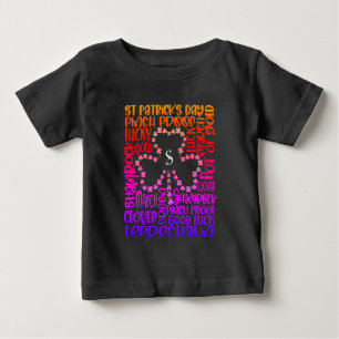 Camiseta De Bebé Día de San Patricio Letra Inicial de Hoja de Trébo