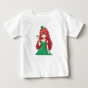 Camiseta De Bebé Día de San Patricio lindo, clase de anime irlandés