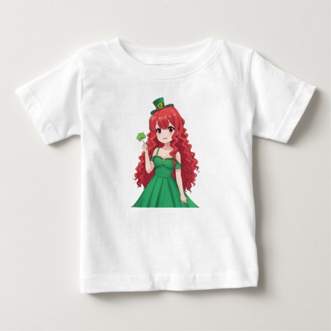 Camiseta De Bebé Día de San Patricio lindo, clase de anime irlandés (Anverso)
