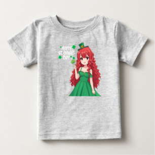 Camiseta De Bebé Día de San Patricio lindo, clase de anime irlandés