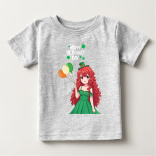 Camiseta De Bebé Día de San Patricio lindo, clase de anime irlandés