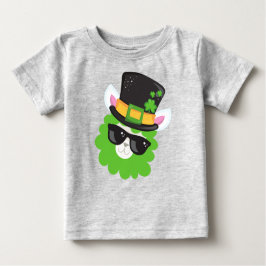 Camiseta De Bebé Día de San Patricio, Llama, Alpaca, Gorra Leprecha