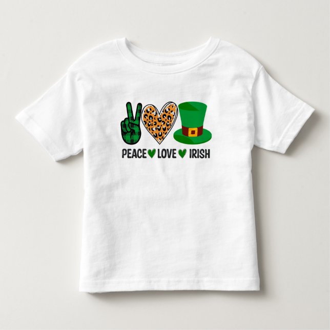 Camiseta De Bebé Día de San Patricio por la Paz Amor Irlandés (Anverso)