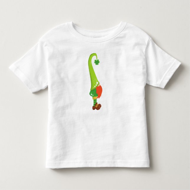 Camiseta De Bebé Día de San Patricio, Ropas Suertudas, Gnome Cute (Anverso)