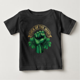 Camiseta De Bebé Día de San Patricio Suerte del Puño de Trébol Irla