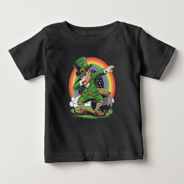 Camiseta De Bebé Día de San Patrón Dabbing Leprechaun Dab Dance (Anverso)