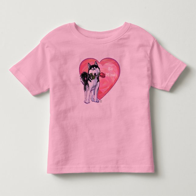 Camiseta De Bebé Día de San Valentín Husky (Anverso)