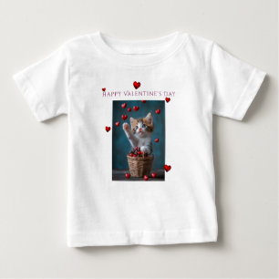 Camiseta De Bebé Día de San Valentín Lazo de Corazón de Encaje Rosa