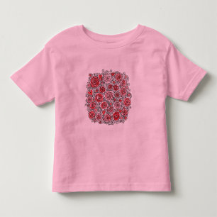 Camiseta De Bebé Día de San Valentín Rosas Rojas Corazones Garabato