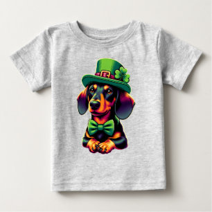 Camiseta De Bebé Día del Día de los Patrones de Perros de Shamrock 
