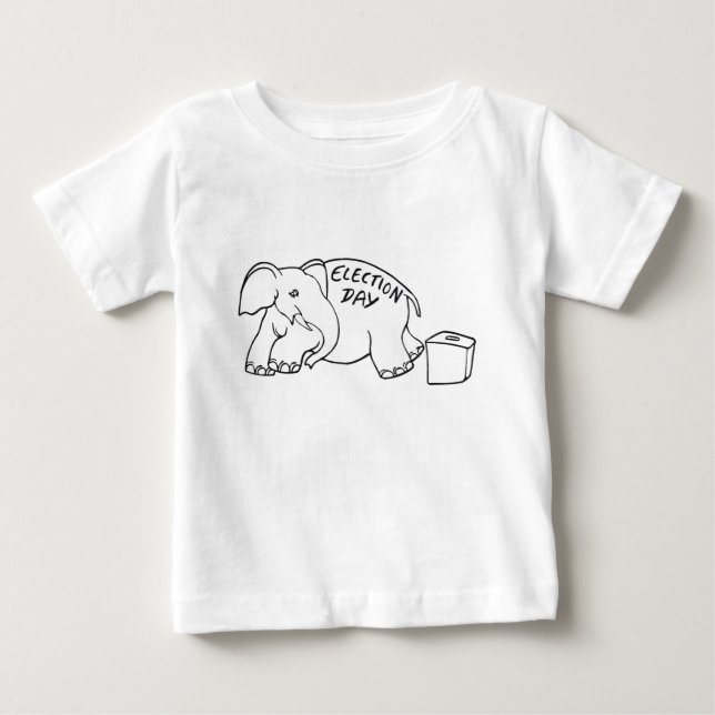 Camiseta De Bebé Día del Elefante y las Elecciones - (Anverso)