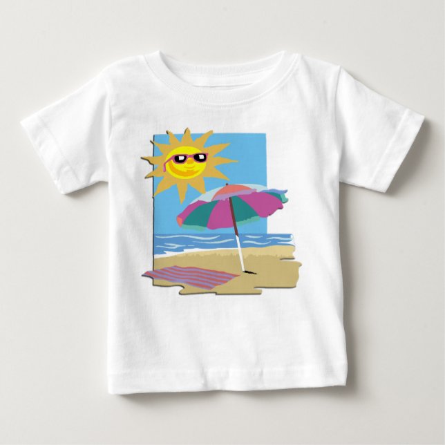Camiseta De Bebé Día en la playa (Anverso)