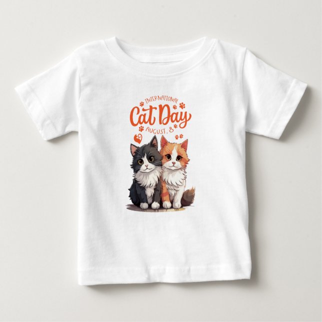 Camiseta De Bebé Día internacional del gato (Anverso)