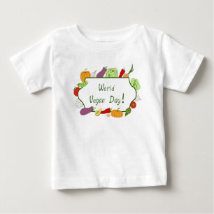 Camiseta De Bebé Día Mundial de la Vegetariana Minimalista