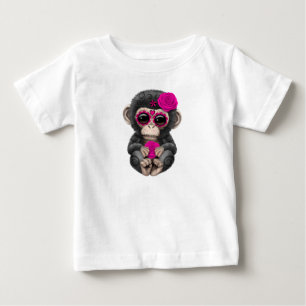 Camiseta De Bebé Día rosado del chimpancé muerto