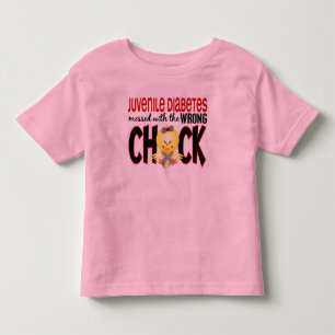 Camiseta De Bebé Diabetes juvenil ensuciada con el polluelo