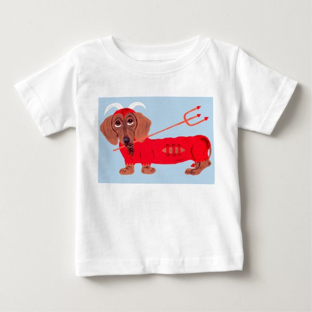Camiseta De Bebé Diablo Dachshund (Anverso)