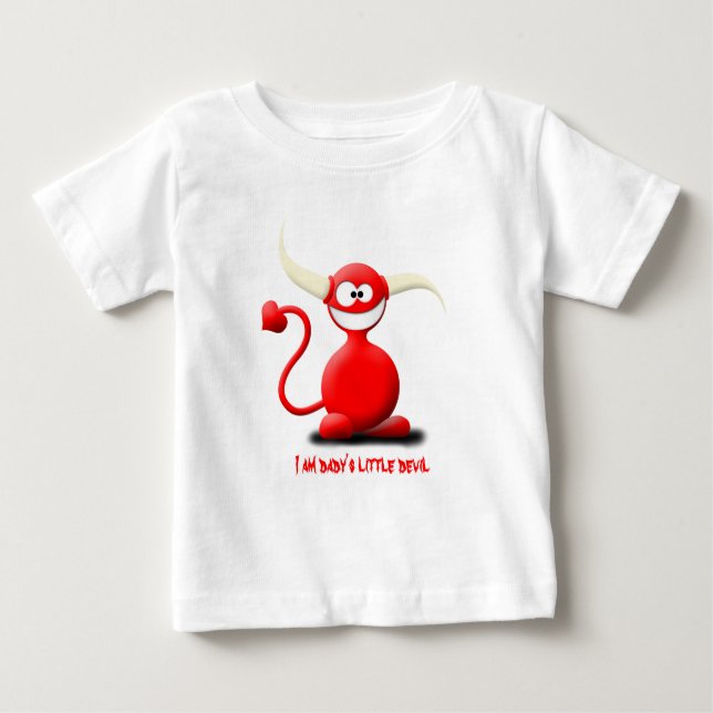 Camiseta De Bebé diablo lindo, soy el pequeño diablo de los dady (Anverso)