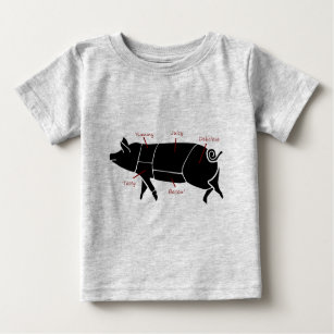 Camiseta De Bebé Diagrama de carta divertido del carnicero del