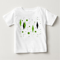 Diamantes verdes retro y estallidos camiseta bebé