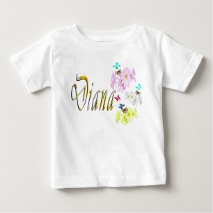 Camiseta De Bebé Diana Nombre de Niña con Gatitos,