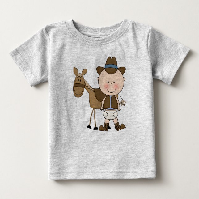 Camiseta De Bebé Diaper Derby Cowboy Pony Infant Niños Pequeños (Anverso)