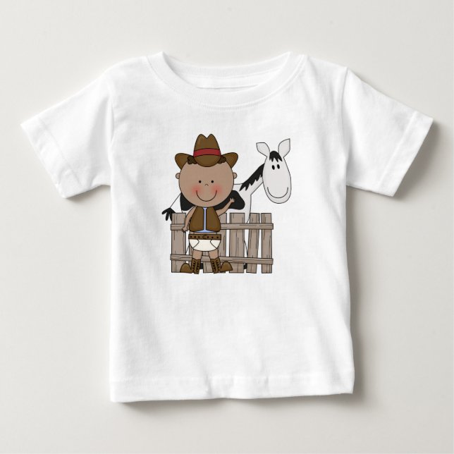 Camiseta De Bebé Diaper Derby Cowboy Pony Infant Niños Pequeños (Anverso)