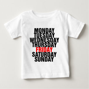 Camiseta De Bebé Días de la semana