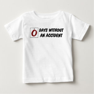 Camiseta De Bebé Días sin accidentes divertido bebé