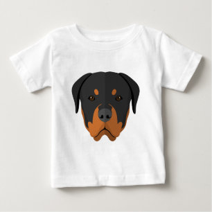 Camiseta De Bebé Dibujo animado adorable de Rottweiler