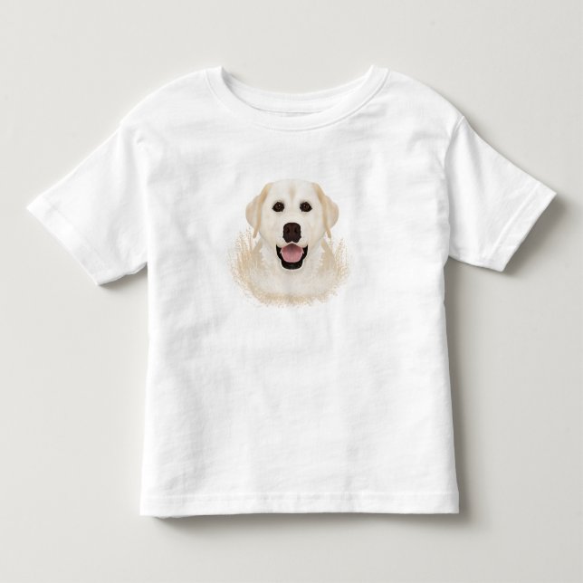 Camiseta De Bebé dibujo animado amarillo del labrador retriever (Anverso)