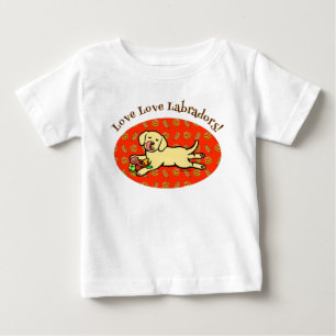 Camiseta De Bebé Dibujo animado amarillo inocente del perrito de