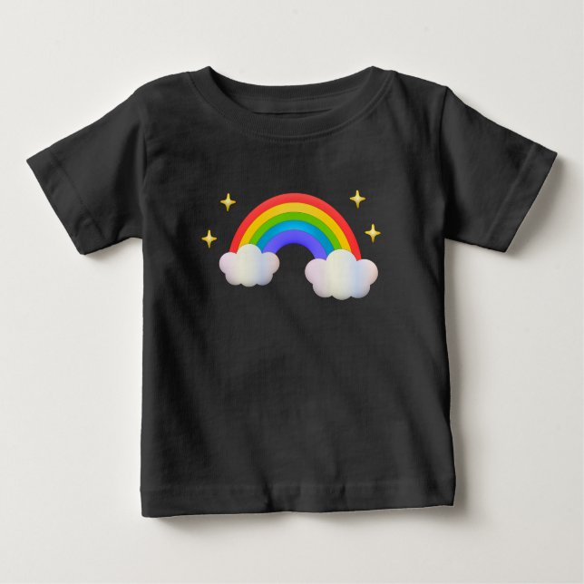 Camiseta De Bebé Dibujo animado brillante del arco iris (Anverso)