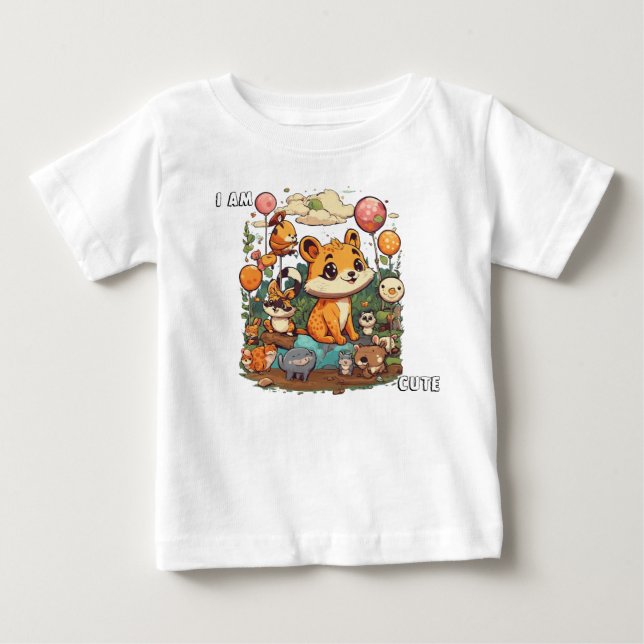Camiseta De Bebé Dibujo animado de animal lindo nuevo diseño soy li (Anverso)