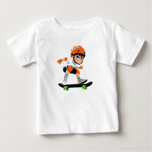 Camiseta De Bebé Dibujo animado de anime de chico skater genial