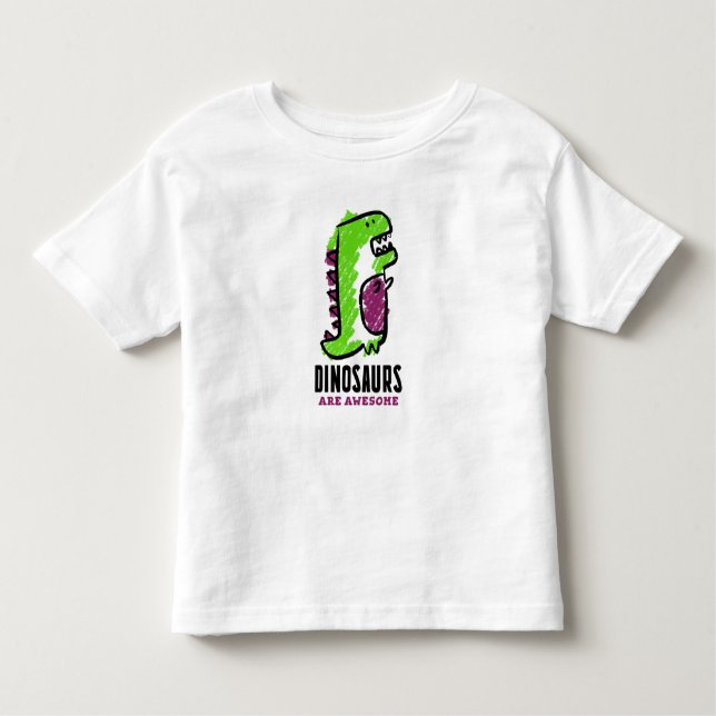 Camiseta De Bebé Dibujo animado de dinosaurio lindo (Anverso)