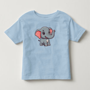 Camiseta De Bebé Dibujo Animado de Elefante Bebé Adorable