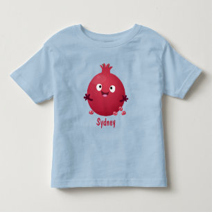 Camiseta De Bebé Dibujo animado de fruta de granada feliz y lindo