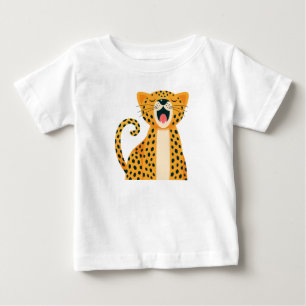 Camiseta De Bebé Dibujo animado de guepardo bostezando safari capri