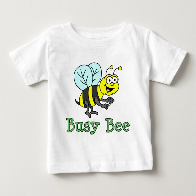 Camiseta De Bebé Dibujo animado de la abeja ocupada (Anverso)