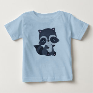 Camiseta De Bebé Dibujo Animado de Mapache Bebé Adorable
