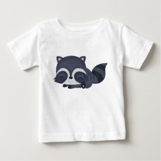 Camiseta De Bebé Dibujo Animado de Mapache Bebé Dormilón Adorable