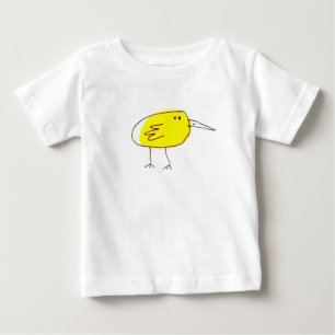 Camiseta De Bebé Dibujo animado de pájaro amarillo divertido